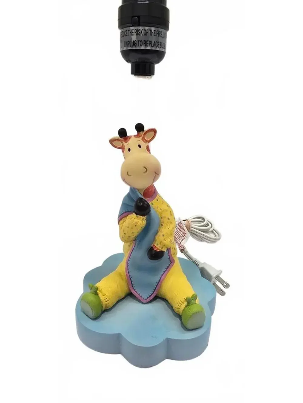 Children's Giraffe Table Lamp with Beige Shade